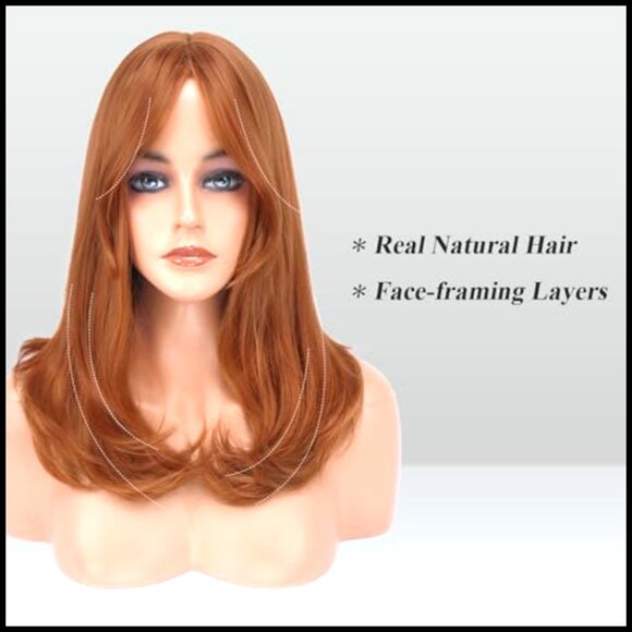 Long Layered Straight Wig with Bangs Synthetic Heat Resistant Party Daily Wear main image 5